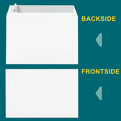 6x9 Booklet Envelopes - 250 Pack - Self Seal Mailing Envelopes - White Letter With Peel & Seal Closure - Open-Side - 28 Lb Paper - Plain for Business and Personal Use