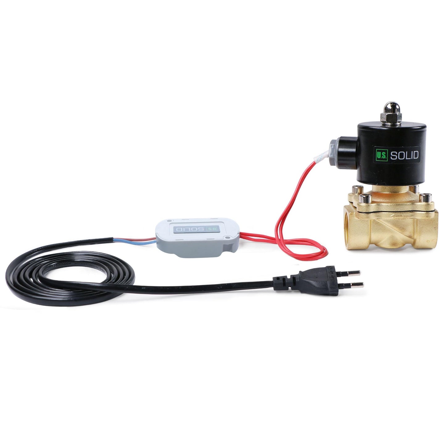 U.S. Solid Smart Solenoid Valve - 3/4 Inch Wi-Fi APP-Controlled Brass Solenoid Valve, 110V AC
