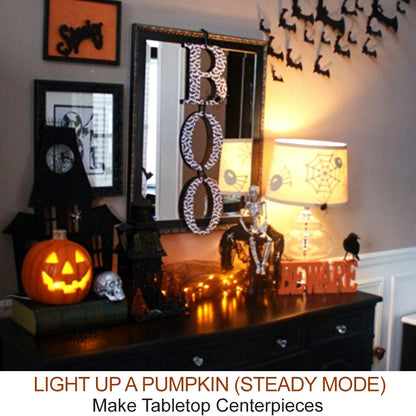 HOME MOST 2-Pack Halloween Pumpkin Lights with Remote/Timer - Orange Pumpkin Lights LED Battery Operated Halloween Decor - Jack-O-Lantern Outdoor Decorations