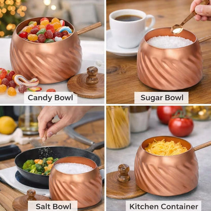 Frescorr - Sugar Bowl with Lid and Spoon, 14 oz Sugar Bowl with Spoon, Sugar Container for Coffee Bar, Sugar Jar, Modern Farmhouse Kitchen Decor