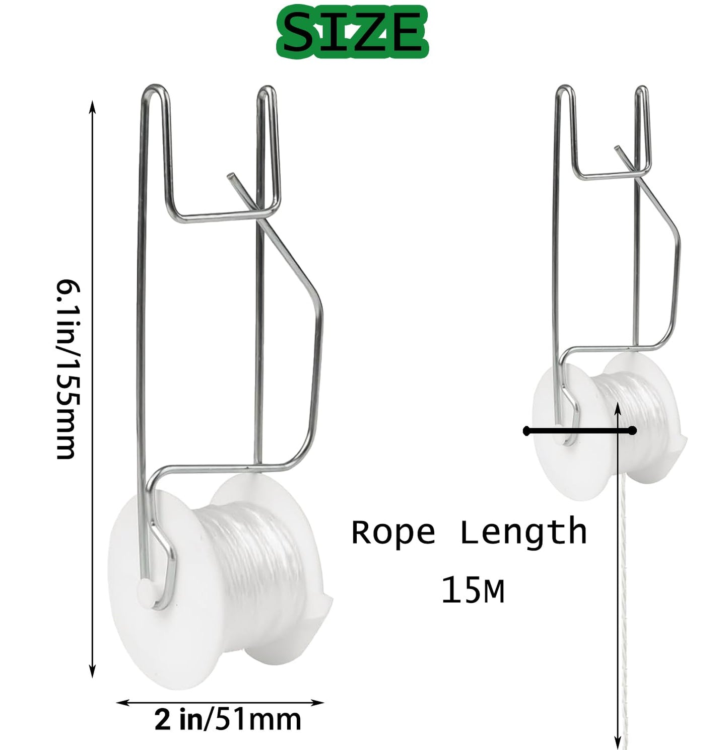 Tomato Support Hooks with String,10 Pack Tomato Trellis Roller Hooks with 49.2FT String for Plant,Greenhouse Tomato Flower Vine Twine Crop Trellis Kit Plant Roller Hook