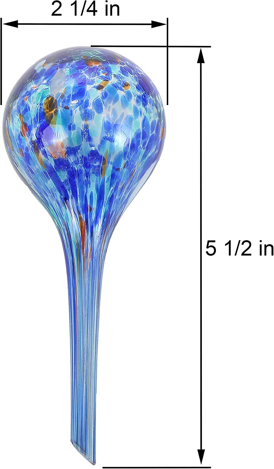 Trenton Gifts Plant Watering Globes - 6-Pack Self Watering Bulbs for Indoor and Outdoor Plants - Hand-Blown Decorative Glass Water Globes - 6" L x 2.5" D - 150ml