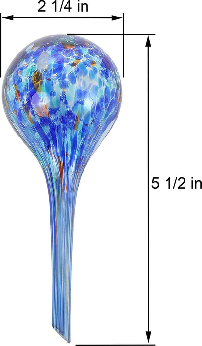 Trenton Gifts Plant Watering Globes - 6-Pack Self Watering Bulbs for Indoor and Outdoor Plants - Hand-Blown Decorative Glass Water Globes - 6" L x 2.5" D - 150ml