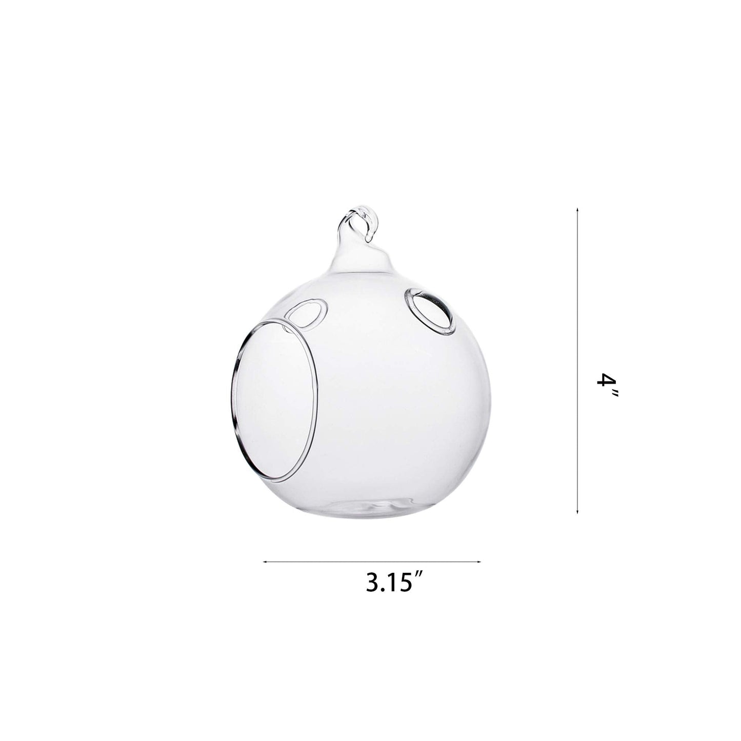 Ecosides Pack of 12 Hanging Glass Orbs Hanging Glass Globe Terrariums with 2 Side Hole for Candle Holder, TeaLight Holder Candlestick for Wedding Decor