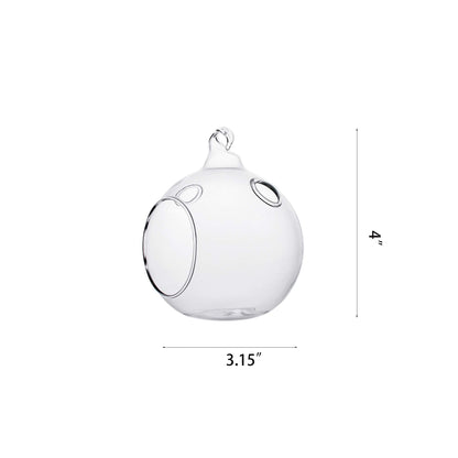 Ecosides Pack of 12 Hanging Glass Orbs Hanging Glass Globe Terrariums with 2 Side Hole for Candle Holder, TeaLight Holder Candlestick for Wedding Decor