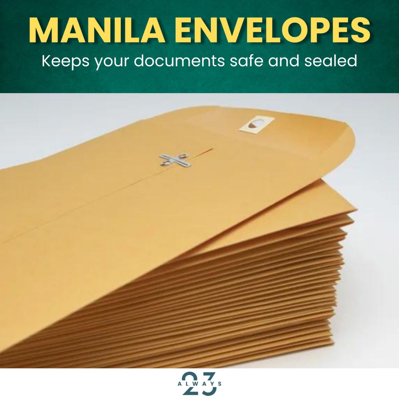 Always23 Clasp envelope, Kraft Envelope, Mailing Envelopes, Clasp Closure & Double Seal, 6 X 9, #55 Brown Kraft, 100/box