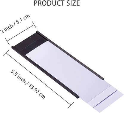 Eeoyu Magnetic Label Holders with Magnets Magnetic Data Card Holders with Clear Plastic Protectors for Metal Shelf, Whiteboard, Set of 30 (2 x 5.5 Inch)