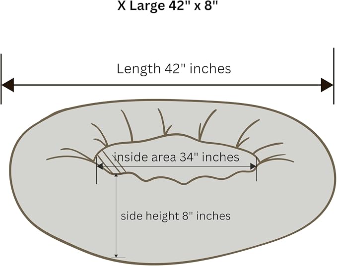 Organic Cotton Canvas Dog Bed: Removable Cover, Natural Fill - Made in USA (Medium Brown, X Large 42" x 8" inches)