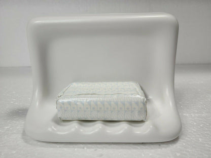 Bright White Matte Ceramic Soap Dish Tray Tile in Daltile Color 0790 Mid Century Modern Retro