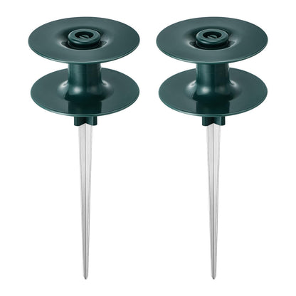 Chumia 2 Pieces 10 Inch Garden Hose Guide Spike, Zinc Coated Rustproof Heavy Duty Metal Stake, Sturdy Top, Keeps Garden Hose Out of Flower Beds, Guard for Yard Plant Protection (Dark Green)