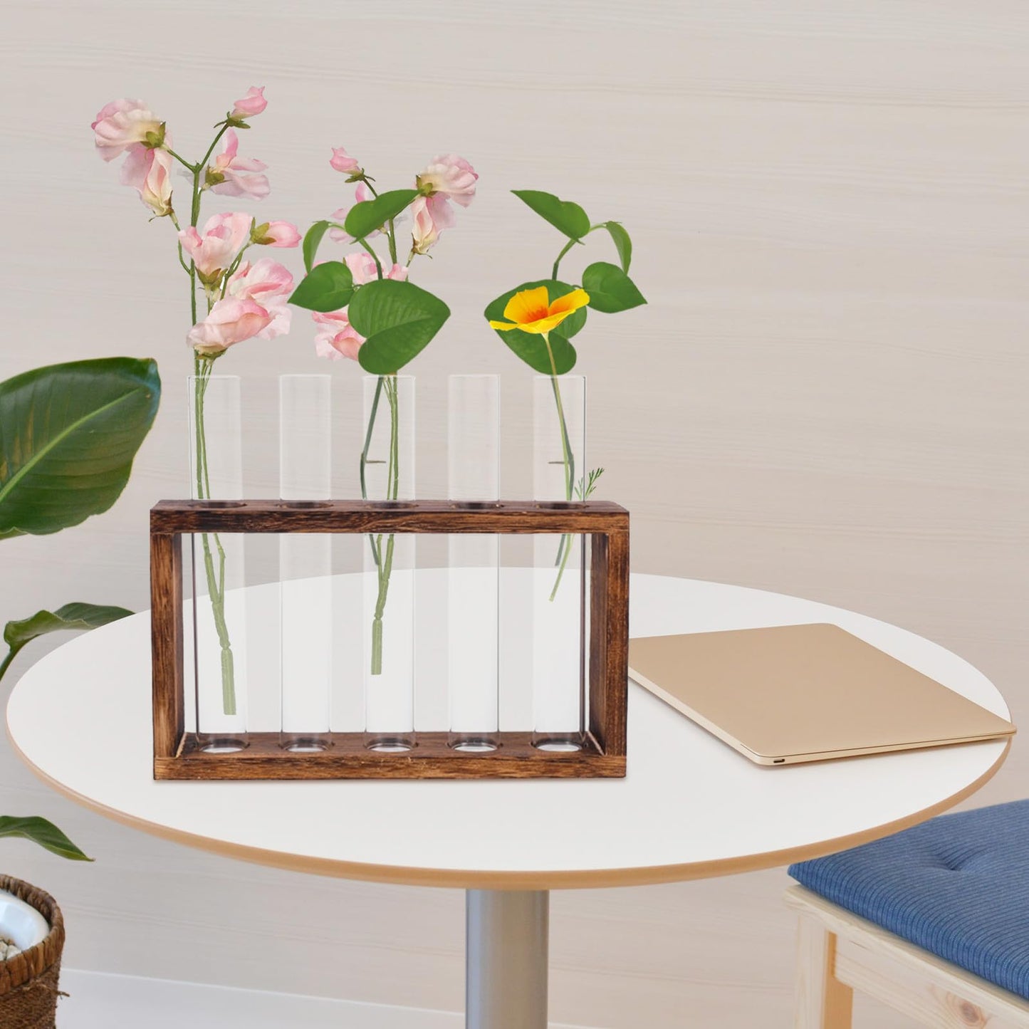 MUCKLILY Glass Test Tube Vase Hydroponic Planter Large Plant Terrarium Container for Home Décor and Water Planting