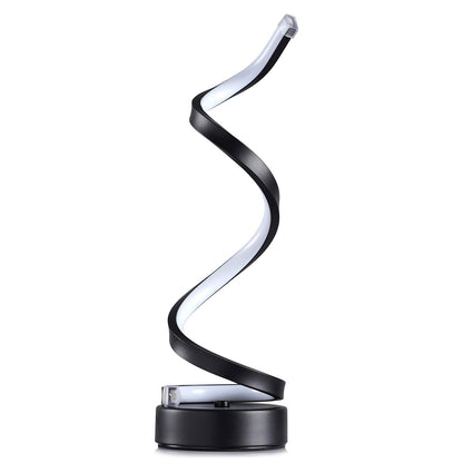 NUÜR Classic Spiral LED Table Lamp Black, Dimmable Metallic Bedside Lamp with Touch Controller, 3 Colour Temperature, 15.8 Inch Height, Contemporary, Decorative Lamp for Home, Living Room & Office