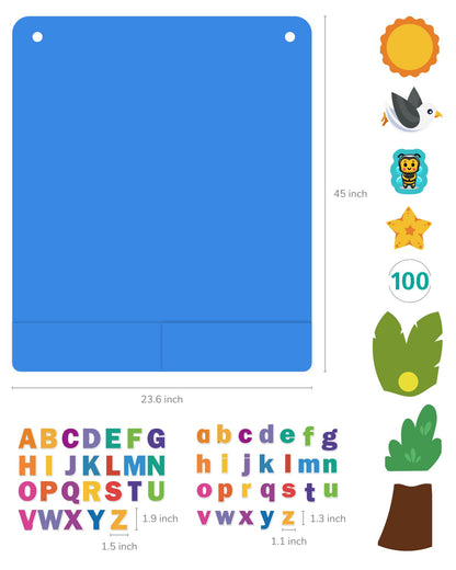 CHEFAN Felt Letter and Number Tree, Coconut Tree Alphabet Game, Felt Story Board Set for Early Education Storytelling, Flannel Board for Wall Teaching Home Classroom Play