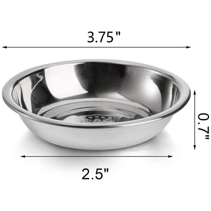 Fasmov 12 Pack 3.75 inches 18/8 Stainless Steel Sauce Bowl Round Seasoning Dishes Sushi Dipping Saucers Bowl Mini Appetizer Plates, Saucers Dishes Sushi Dipping Bowel, Silver
