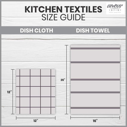 AMOUR INFINI Cotton Kitchen Dish Cloths Set of 8 – Highly Absorbent, Super Soft Premium Terry Cleaning Cloth (12"x12" Inch) Premium Dishcloths for Washing Dishes (Green)