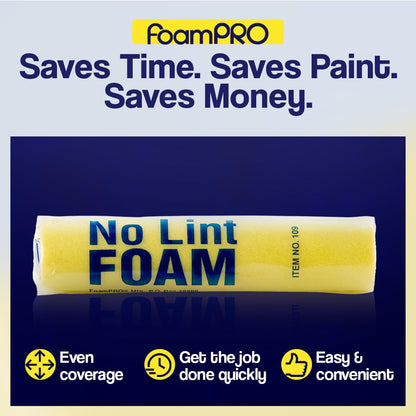 FoamPRO 209 Foam Paint Roller - 9" x 3/16" Foam Paint Roller for Many Unique Applications - Durable, Reliable, & Lint-Free Finish