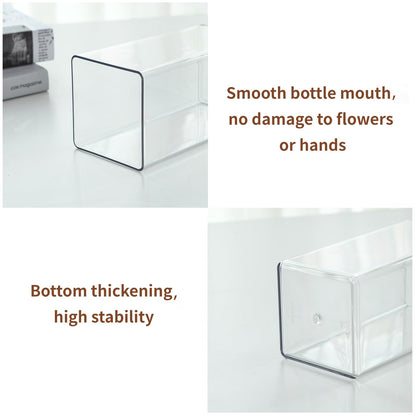 Guluto Acrylic Square Flower Vase, Non-breakable Vase, 4" x 4" x 8" Tall Clear Vases for Flower, Large Cube Floral Plant Container, Planter Terrarium for Wedding Party Event, Home Office Decor