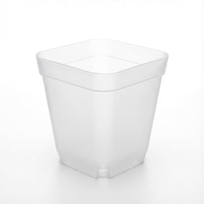 RooTrimmer 120 Packs Square Clear Nursery Pots with Drainage, 2.7 Inch Plastic Seedling Pots for Indoor Plants, Thickened Small Transplant Pot for Seed Starting Succulents Vegetables Lettuce Flowers