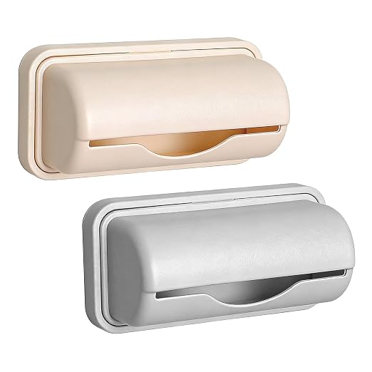 2 Pcs Small Trash Bag Dispenser,Trash Bag Dispenser for Bottom of Can,Trash Bag Holder Dispenser,Garbage Bag Dispenser Kitchen Bathroom Toilet Storage Organization