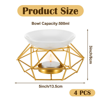 4 Pcs Romantic Essential Oil Burner Black Metal Wax Melt Bird Nest Style Tealight Wax Warmer Delicate Tealight Candle Holder Candle Tart Burne Home Wedding Decoration