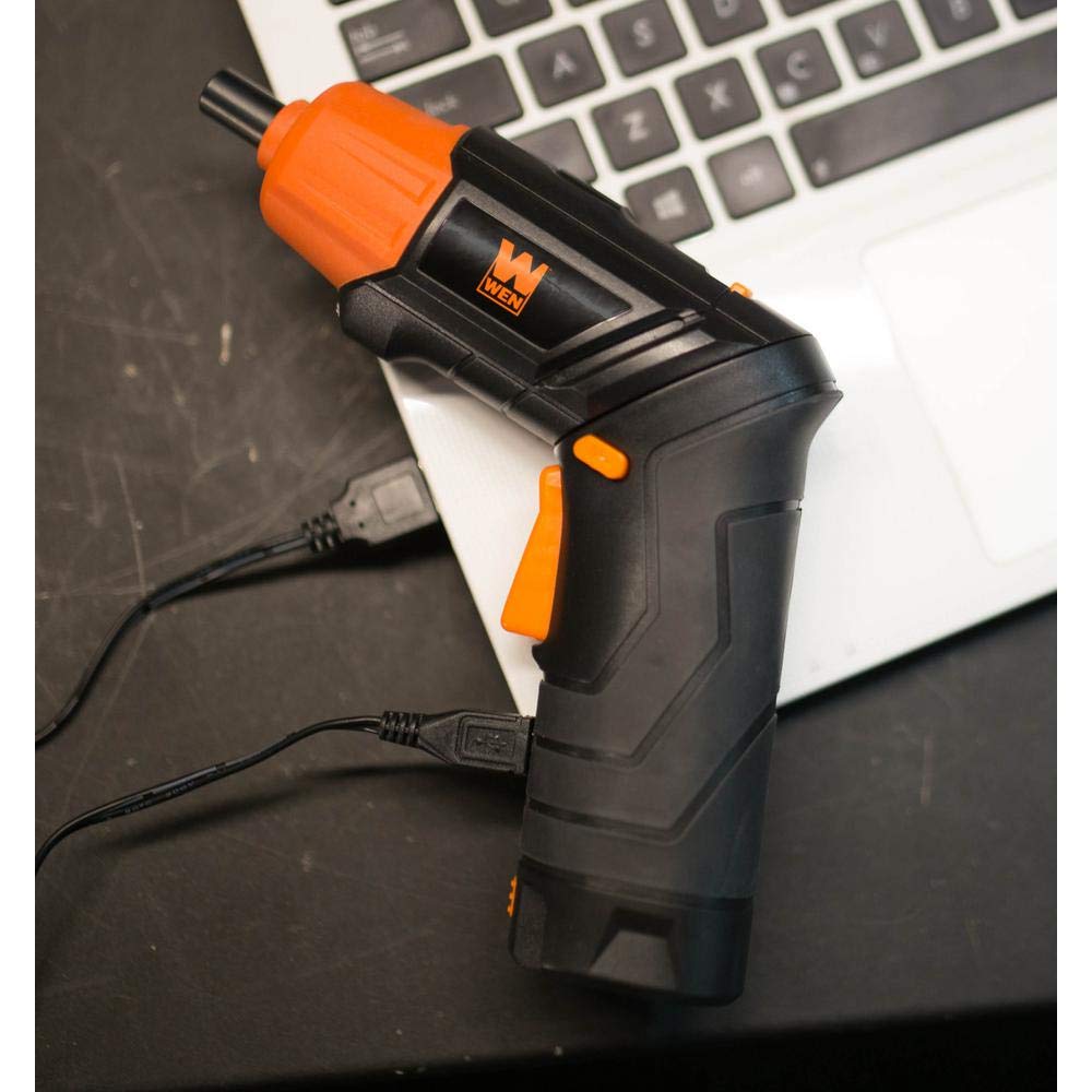 WEN 49140 Cordless Electric Screwdriver and Flashlight, Rechargeable, Includes Carrying Case and 40+ Accessories