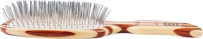 Bass Brushes | Style & Detangle Pet Brush | Alloy Pin | Pure Bamboo Handle | Semi S Style | Striped Finish | Model A12-SB