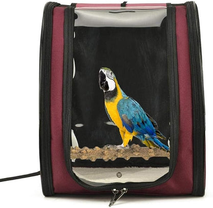 Bird Carriers Pet Parrot Backpack Bird Travel Carrier Outerdoor Breathable Hiking 1Pcs Red