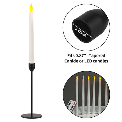 Ohtomber Black Taper Candle Holder - 6PCS Candlestick Holders, Candlesticks Centerpiece Wedding Table Decor, Fit Pillar 3/4" Thick Tapered & Led Candles