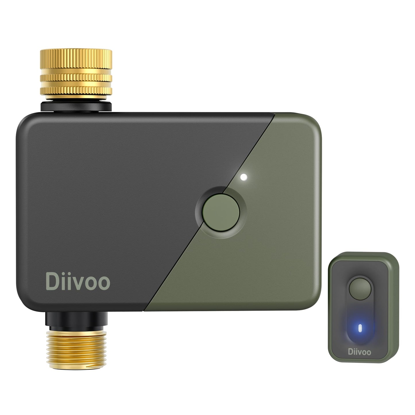 Diivoo Brass WiFi Water Timer, Smart Hose Sprinkler Timer Compatible with Alexa/Google Assistant, 6 Irrigation Plans, Rain Delay & Mist Mode for Garden Lawns (2.4GHz Only)