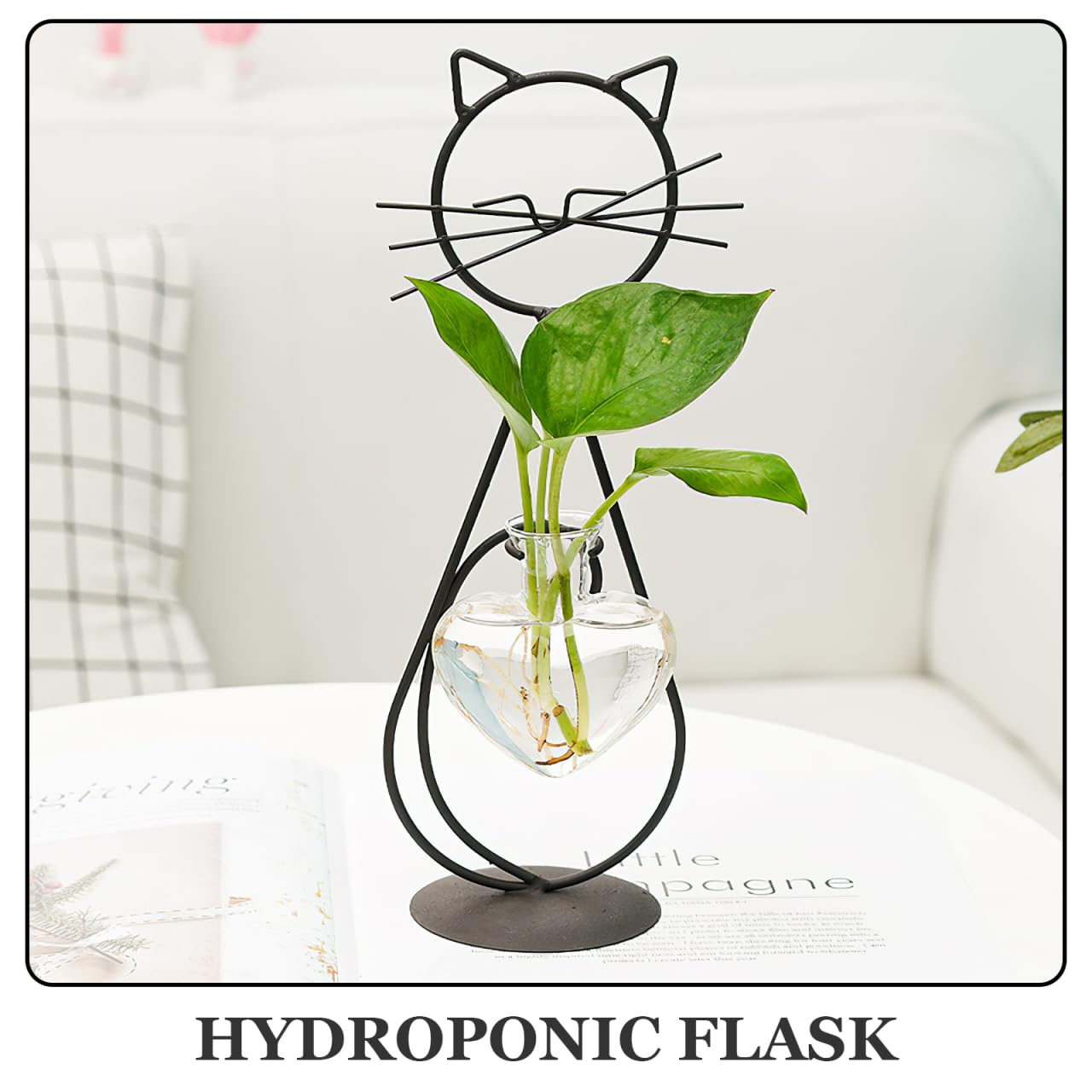 Cabilock Heart Shaped Glass Vase Clear Crystal Hydroponic Planter Glass Flower Pots Terrarium Flower Arrangement Planter Wishing Bottle for Home Garden Wedding Decoration
