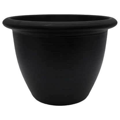 The HC Companies Sevilla Flower Planters - Durable Outdoor & Indoor Planter - Round Lightweight Self Watering Plant Pots for Herbs & More (14" Black, Pack of 1)