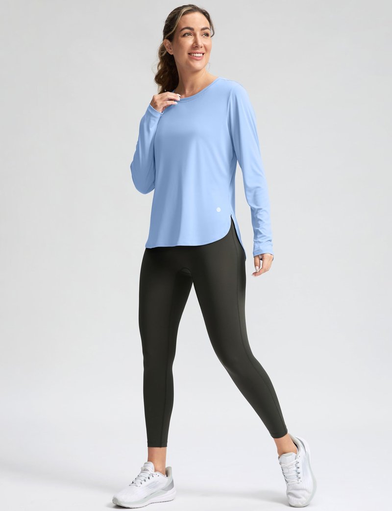Women's Sun Shirts UPF 50+ Long Sleeve UV Protection Shirt Lightweight Quick Dry Workout Hiking Tops for Women(Haze Blue,XS)