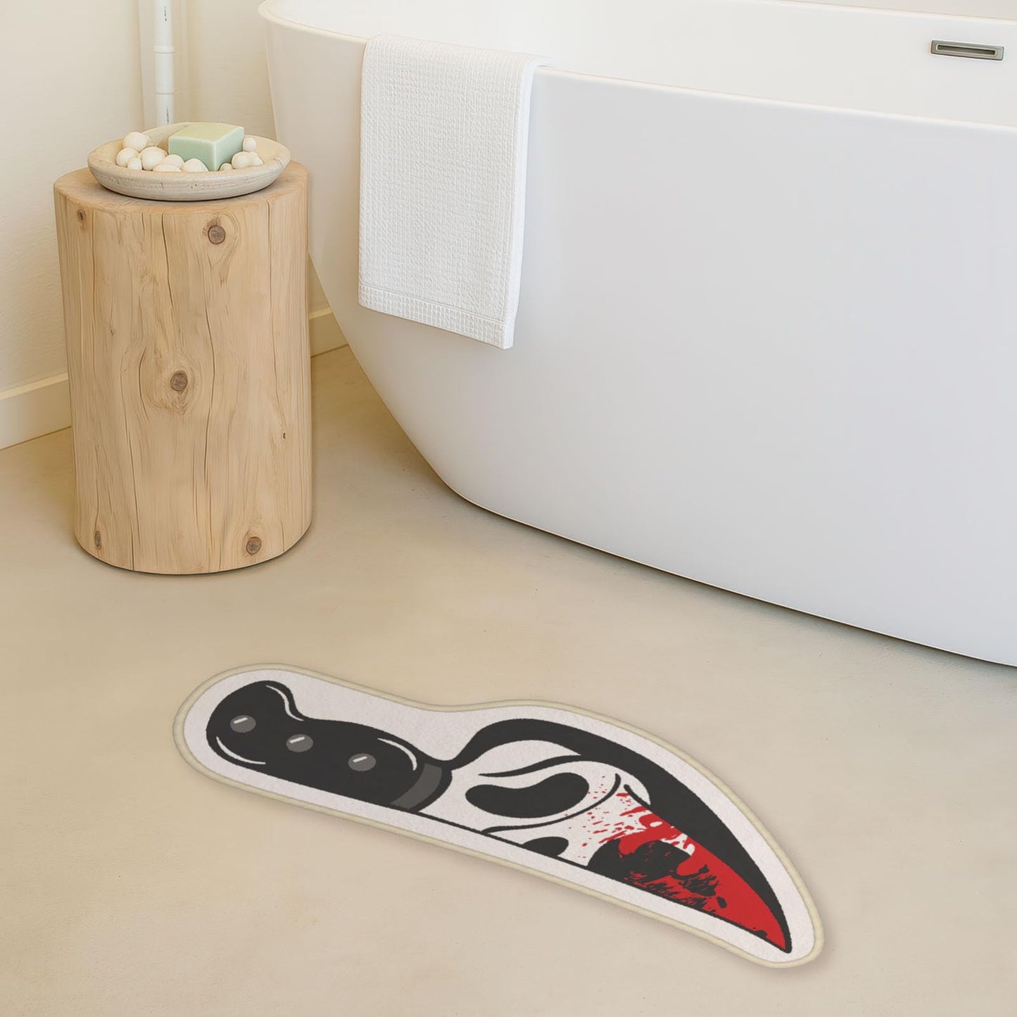 Allenjoy 30.6" x 11.9" Knife Halloween Ghost Rug Bath Mat - Carpet for Bathroom Kitchen Living Room Decor, Non-Slip Durable Washable, Gifts for Fans Men Women