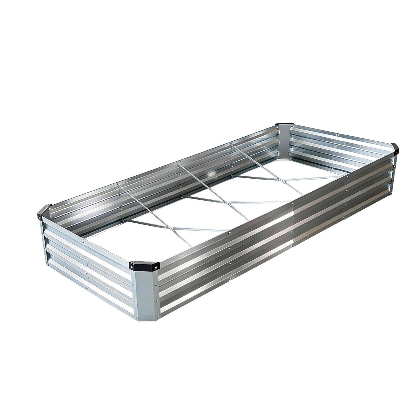ONAIL Small Raised Garden Bed Kit, 8x4x1ft Galvanized Steel Metal Planter Box for Vegetables, Outdoor Sturdy Deep Root Gardening Frame with Easy Assembly, No Bottom, No Rot