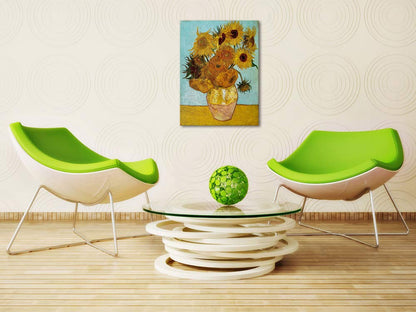 Wieco Art Framed Wall Art Canvas Prints of Sunflower by Vincent Van Gogh Paintings Reproduction Abstract Wall Decorations for Living Room Golden Frame