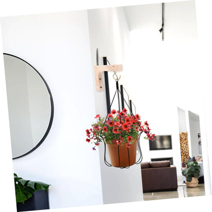 SEWOART Wooden Plant Hanger Hooks 2pcs Wall Mount Heavy Duty Plant Brackets for Indoor Outdoor Hanging Planters Natural Wood Finish Supports