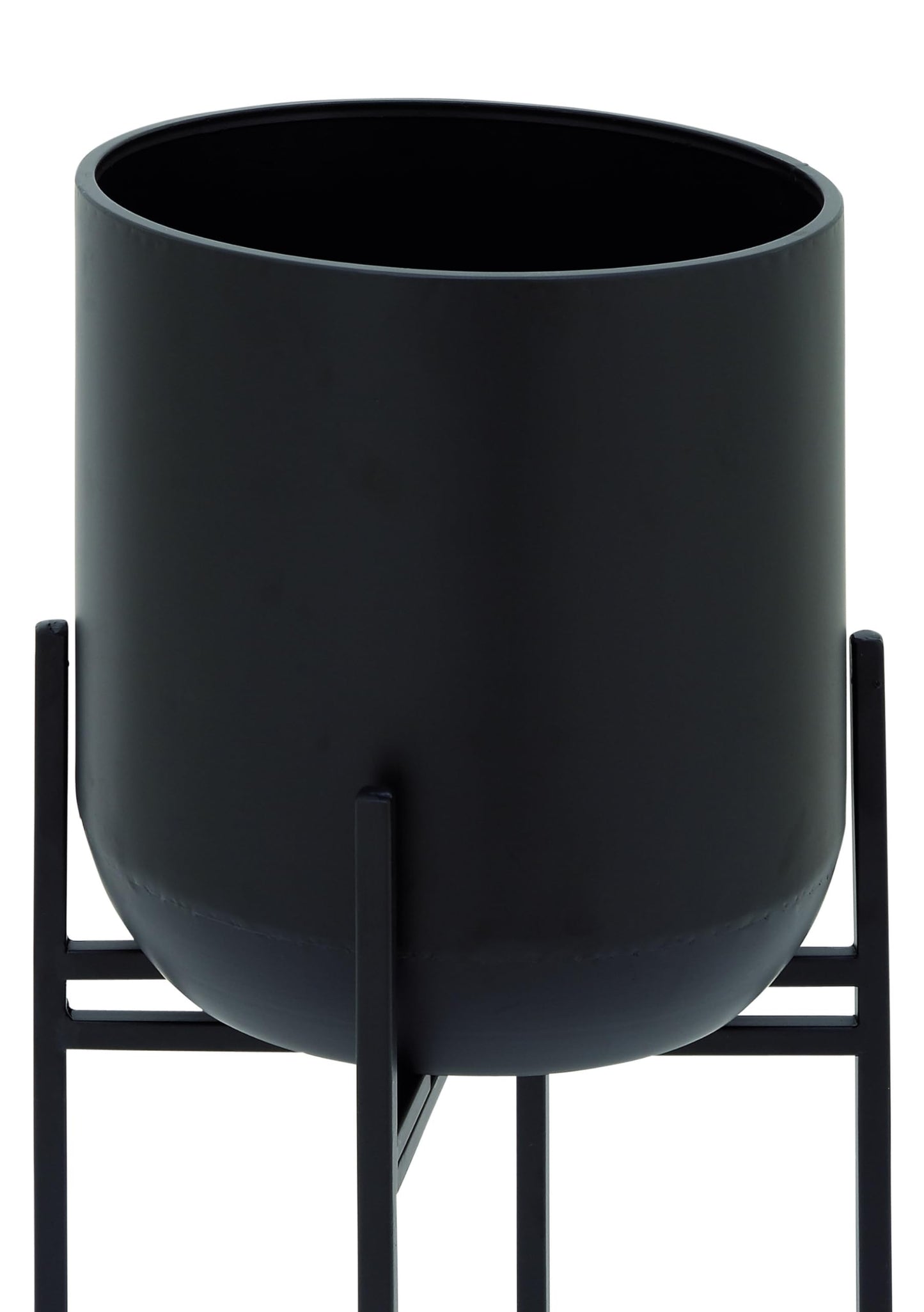 Deco 79 Metal Indoor Outdoor Planter Tall Large Planter Pot with Removable Stand, Planter 12" x 12" x 36", Black