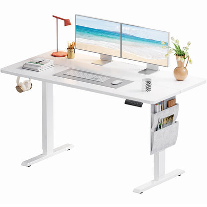 Marsail 55x28 Electric Standing Desk - Adjustable Height Computer Desk with Memory Presets, Storage Bag & Cable Management for Home Office & Gaming Workstations