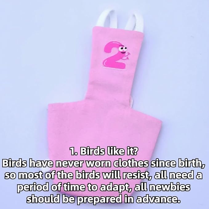Bird Diaper Protective Parrot Nappy - 6 Pack, Reusable Flight Suit with Waterproof Inner Layer, Washable Cute Urine Wet Suit for Cockatiel Conure Macaw Lovebird (XS)