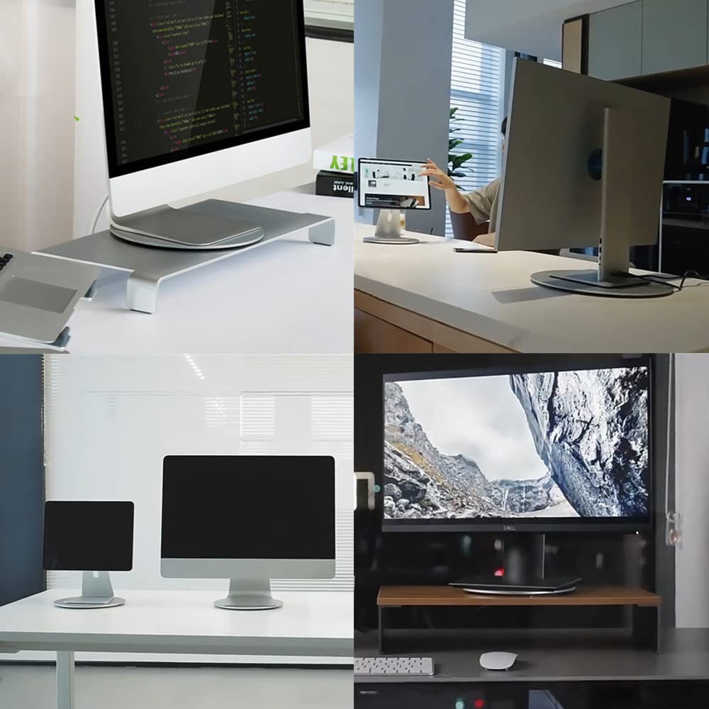 WYSXEBWZ Aluminum 360° Rotation Monitor Swivel Base Computer Screen Monitor Turntable Stand Flat Panel TV Rotating Mat for iMac Laptop Potted Plants Arts Crafts Products Display Stand