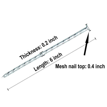 50/100/150 Pack 6" Solid Galvanized Non-Rust Metal Garden Stakes Spiral Landscape Edging Anchors for Paver Edging, Gardening, House Construction, etc (50)
