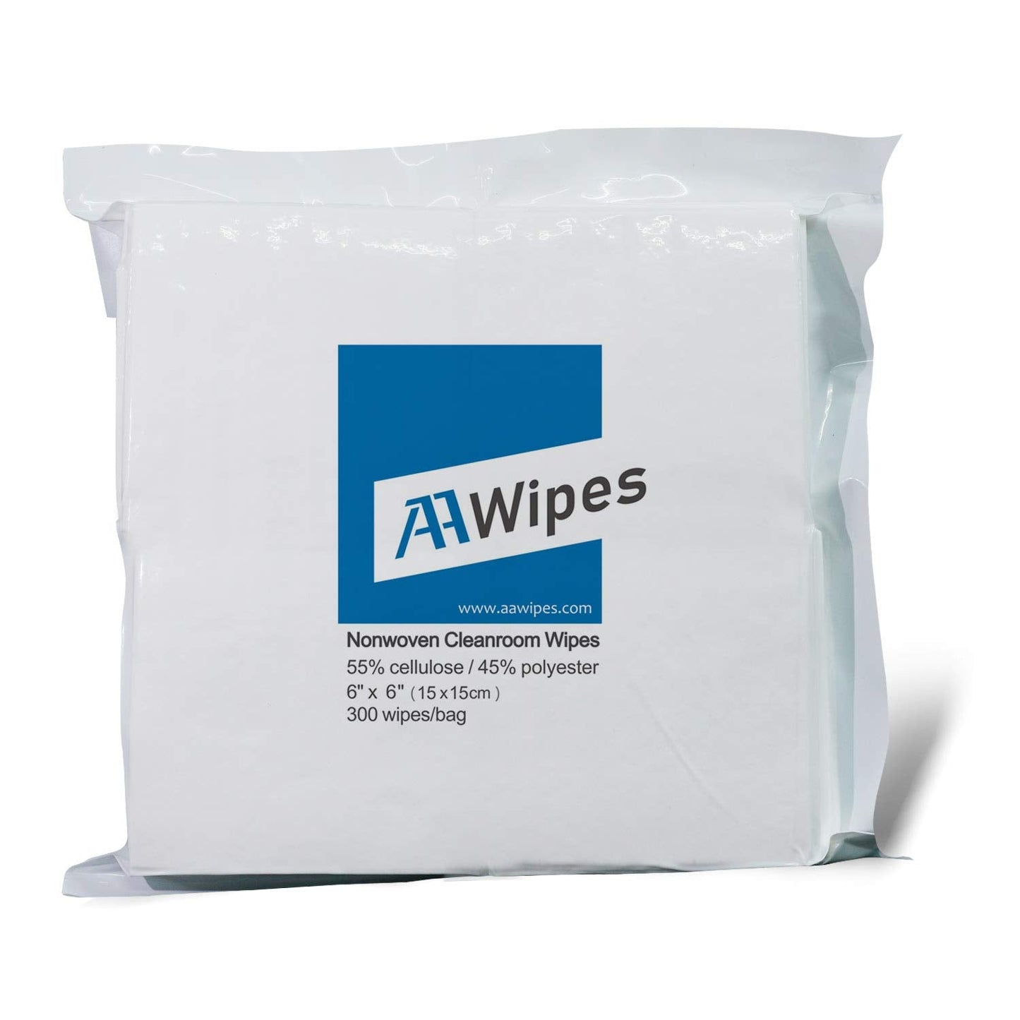 AAwipes Cleanroom Wipes 6" x 6" (Bag of 300 Pcs, Grade A, 68 GSM) Lint Free Wipes Cellulose/Polyester Wipers for Lab, Electronics, Pharmaceutics, Electronics, Printing, Semiconductor etc. (NW06806)