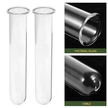 Garneck 6pcs Glass Test Tube Flower Vases Hydroponic Propagation Tubes Glass Plant Containers 2.5x3x15cm for Home and Office Décor