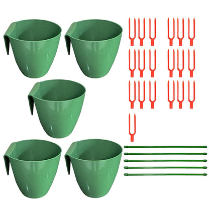 Strawberry Propagation Cups with Runner Forks Breathable Nursery Pots for Root Rot, Food Grade Greenhouse Seedling Cups for Balcony and Garden