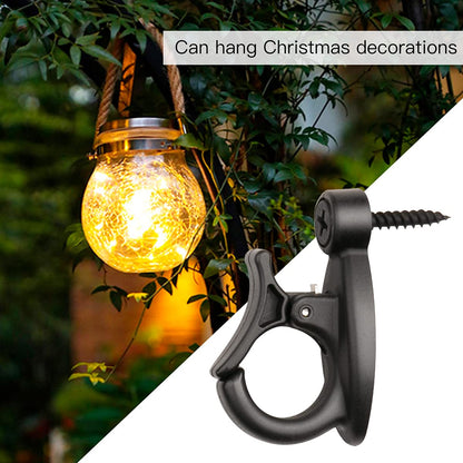 GEZIDEA Light Hanger Hooks,String Light Hooks,Screw-in Hooks for Hanging String Lights and Wire,Plants,Wind Chimes,Plastic,Black,20 Pack