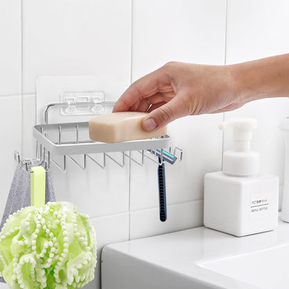 Carrie Joe Soap Dish Holder, No Drilling, 304 Rustproof Stainless Steel, Wall Mounted Soap Holder Soap Tray Bar Soap Sponge Holder for Bathroom & Kitchen