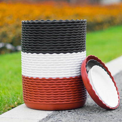 UUYYEO 10 Pcs Plastic Round Plant Saucers Flower Pot Drip Trays Flower Pot Base Plate Trays for Garden Indoor Outdoor L