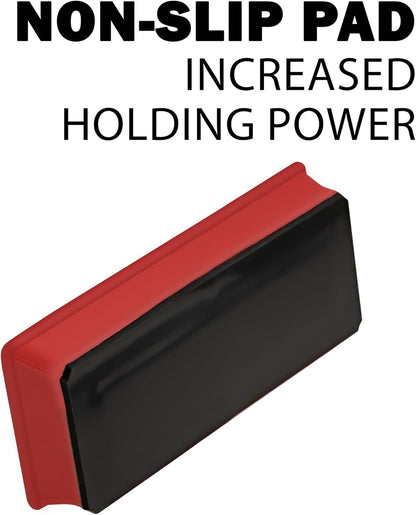Glassboard Studio Mega Magnets - Neodymium - Heavy Duty, Colorful, Ergonomic, Ideal for Crafting, Quilting, and as Magnetic Knife Holders (2, Cherry Red Bar)
