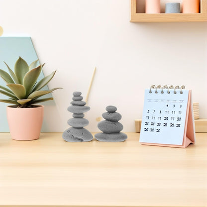 VOSAREA 2pcs Stone Sculptures Stacking Stone Statue Handmade Rocks Statues Garden Rocks Cairn Balancing Yoga Meditation Accessories Micro Landscape Ornament for Home Office