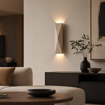 LVLVlech Travertine Wall Sconce, Stone Up Down Light for Hallway Bedroom